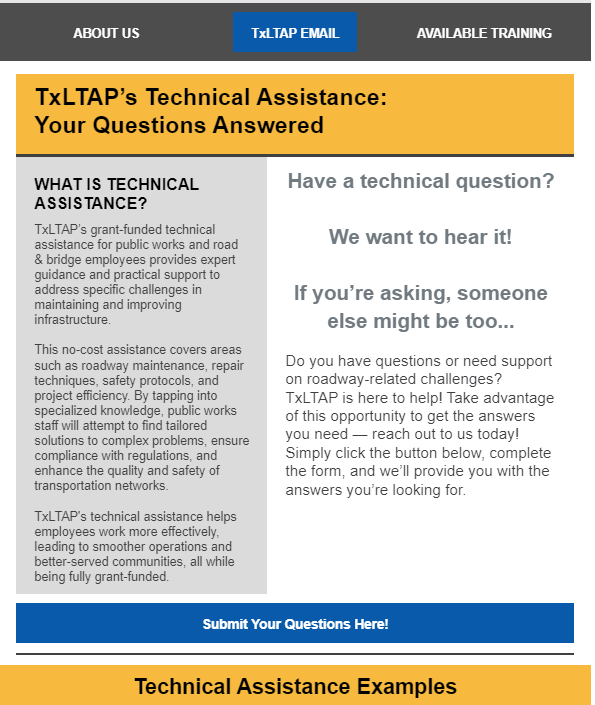 TxLTAP Technical Assistance: Your Questions Answered